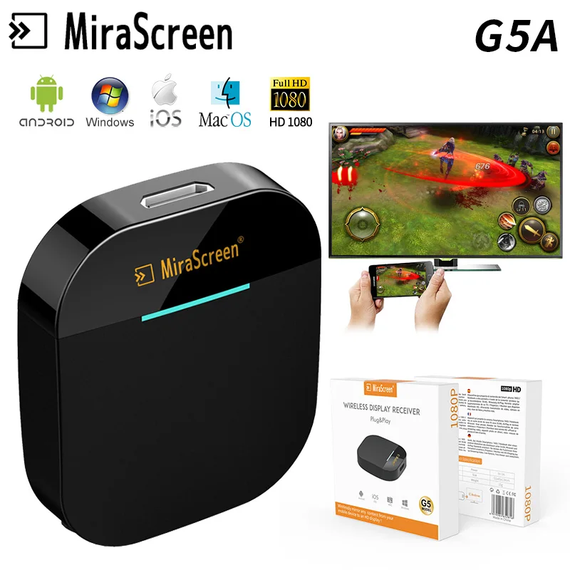 Новый Mirascreen G5A 2 4G/5G Miracast любой литой беспроводной HDMI DLNA AirPlay TV Stick Wifi Дисплей донгл