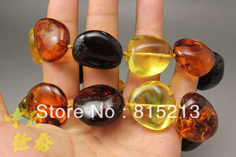 N612 натуральное Янтарное Вишневое ожерелье в стиле милитари античный винтажный