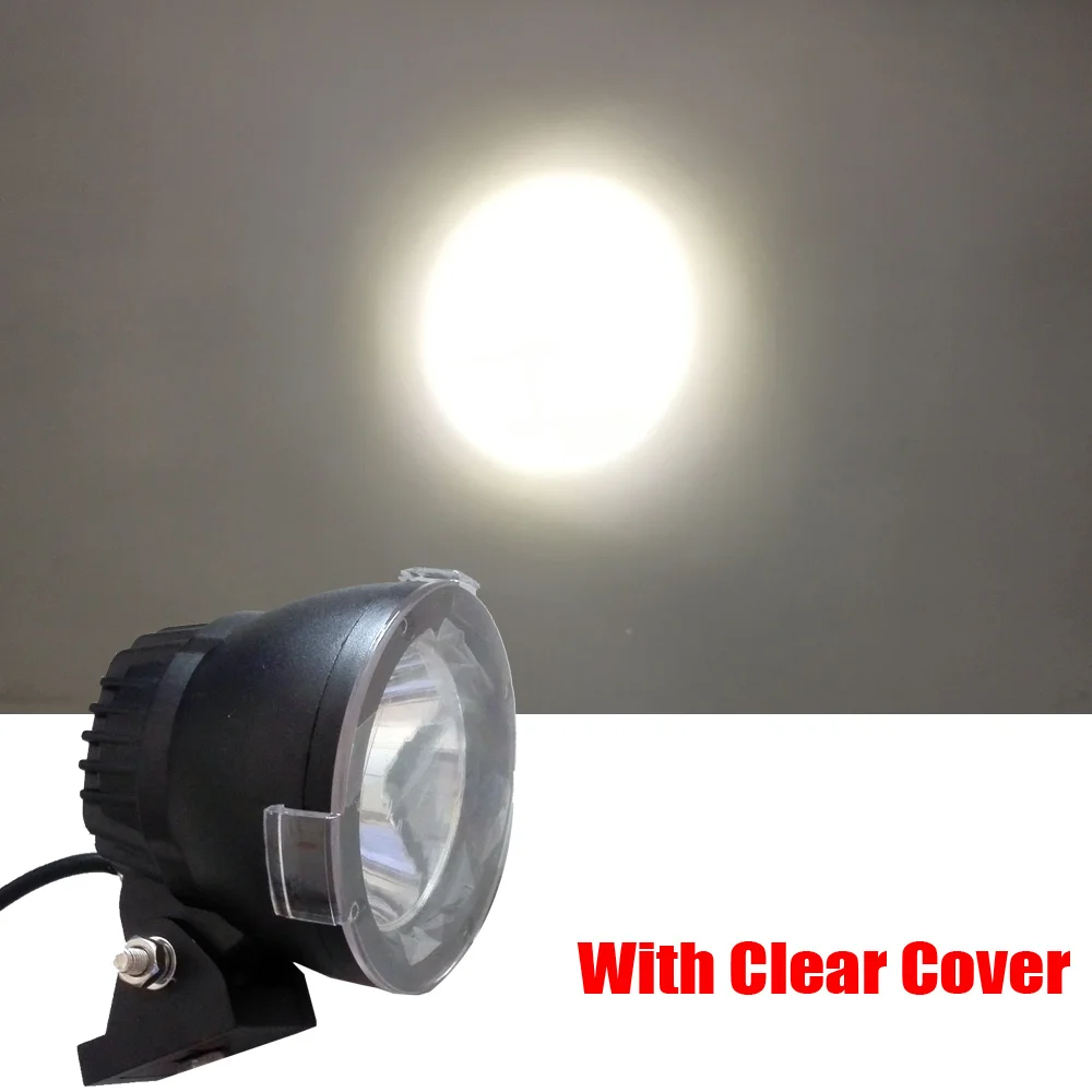 Clear Cover Круглый точечный луч ночные светильники 12 В 24 В Cannon 25 Вт светодиодные рабочие огни 4," дюймов новое видение вождения внедорожные огни X2pcs - Цвет: Clear Cover