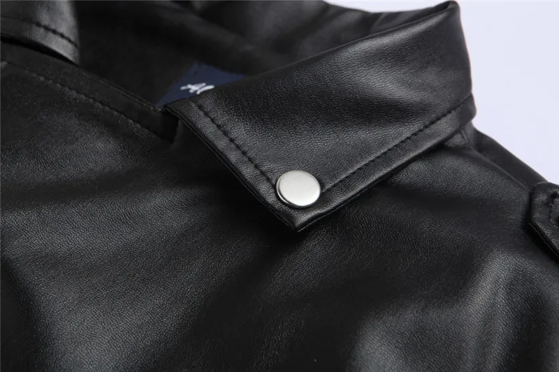 Сезон весна Модная мотоциклетная кожаная куртка для мужчин Slim Fit искусственной