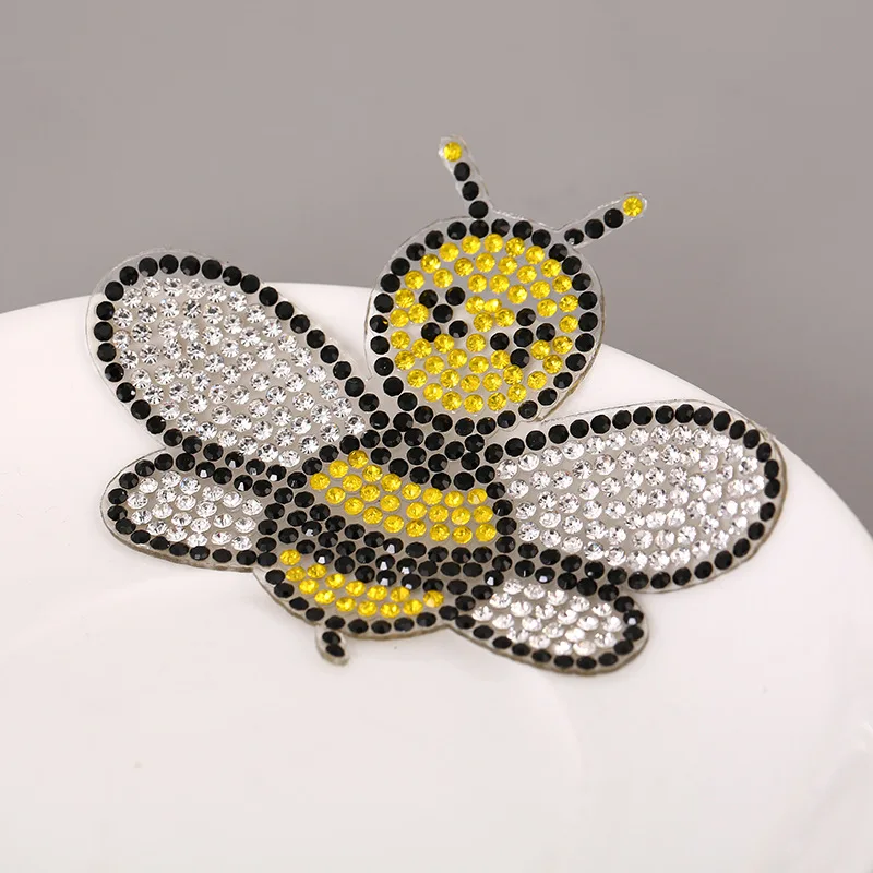 Пчела сверкающие стразы нашивки для одежды модные расшитые блестками DIY