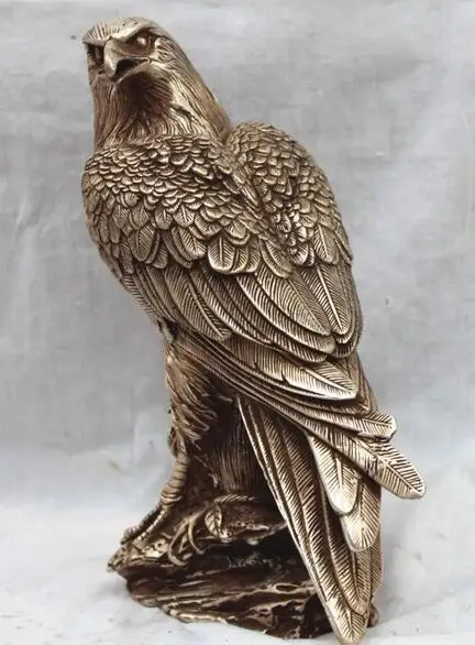 Свирепые китайские Серебристые фигурки Hawk Eagle Bird Arabia статуя|Статуи и скульптуры| |