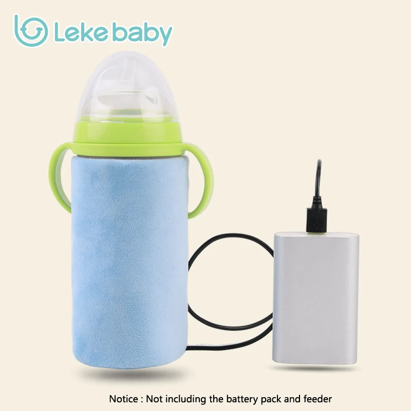 USB Warmer Milk Bottle Warmer Viagem Portátil Do Bebê Infantil Mamadeira Tampa Aquecida Isolamento Termostato Aquecedor de Alime - Цвет: sky blue