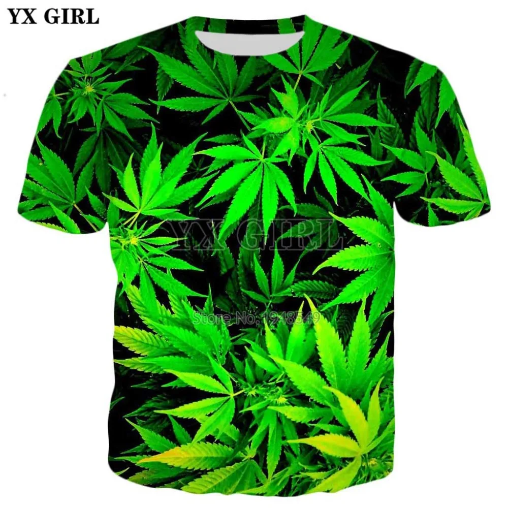 YX GIRL 2018 летняя новая футболка модные мужские/женские футболки с принтом зеленой