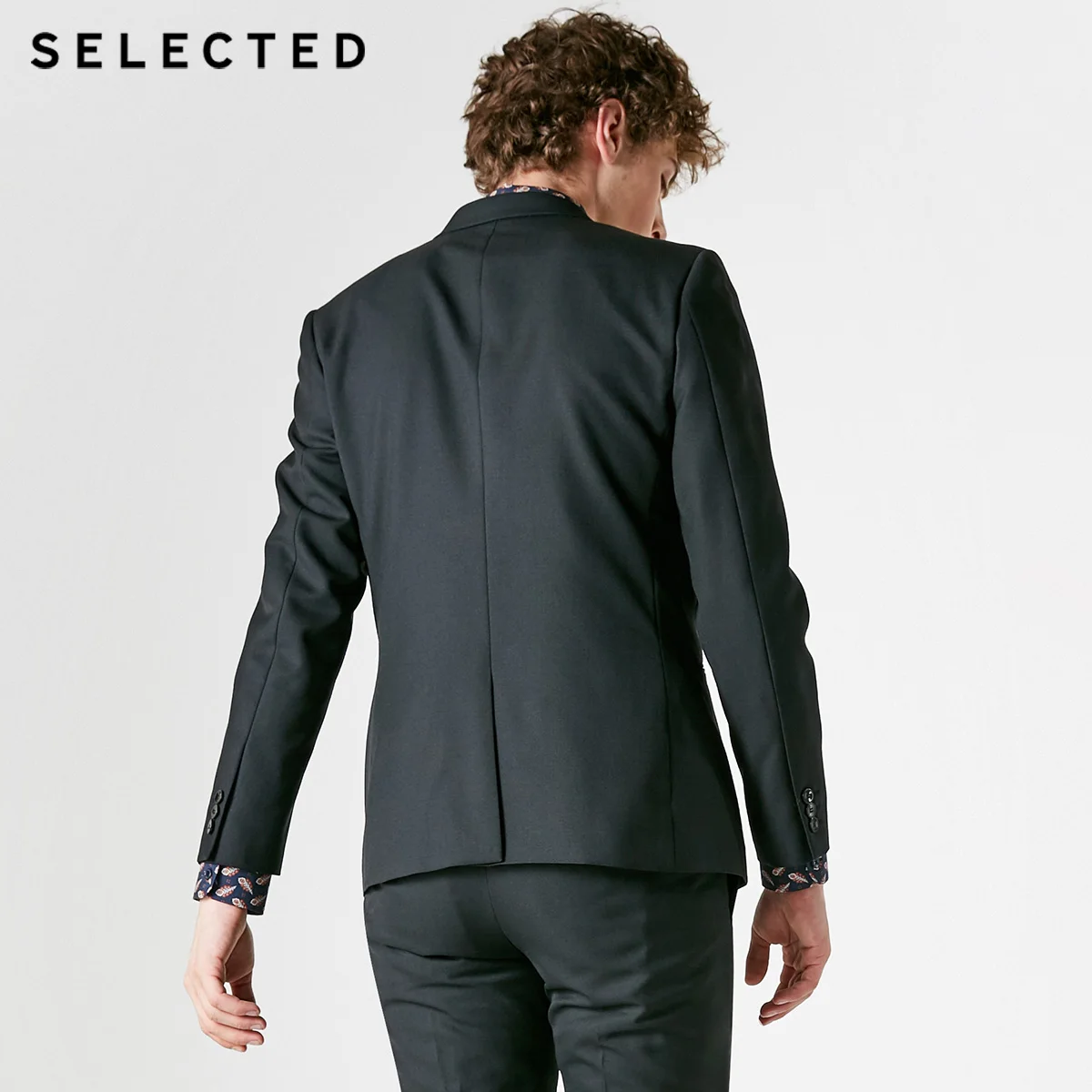 Выбранные Для Мужчин's Однотонная одежда Slim Fit из смесовой шерсти блейзер T |