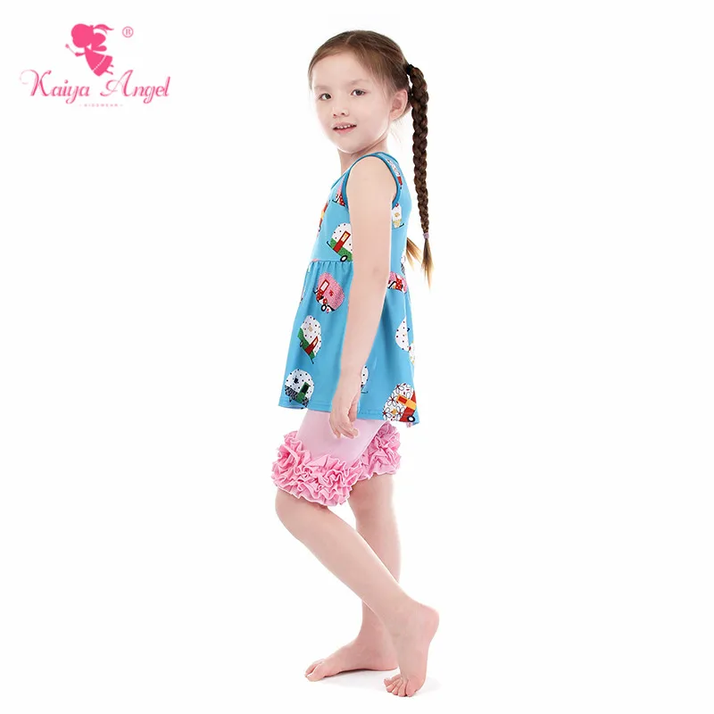 Kaiya Angel Todller/эксклюзивная летняя одежда для девочек топ в синий горошек с