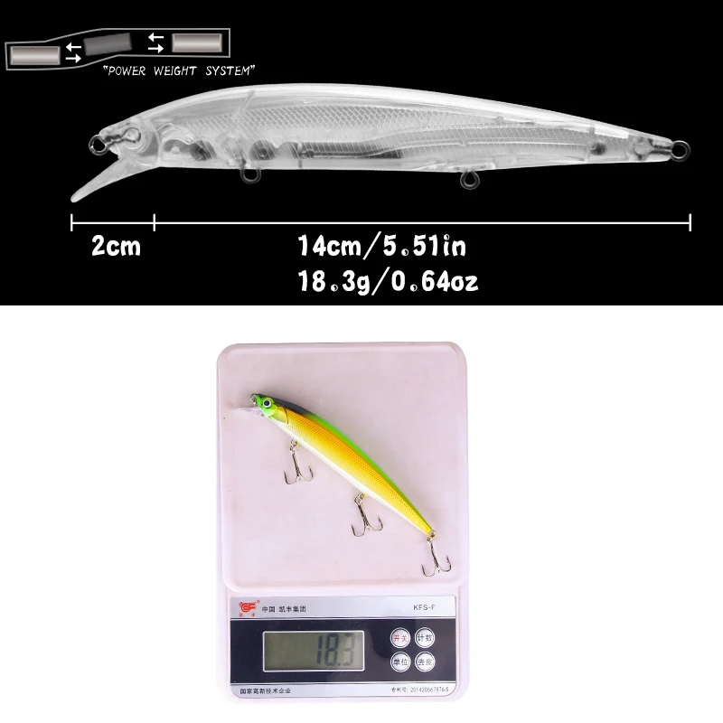 SEAPESCA Рыболовная Приманка Minnow 14 см 18 3 г жесткая Crankbait с рыболовными крючками