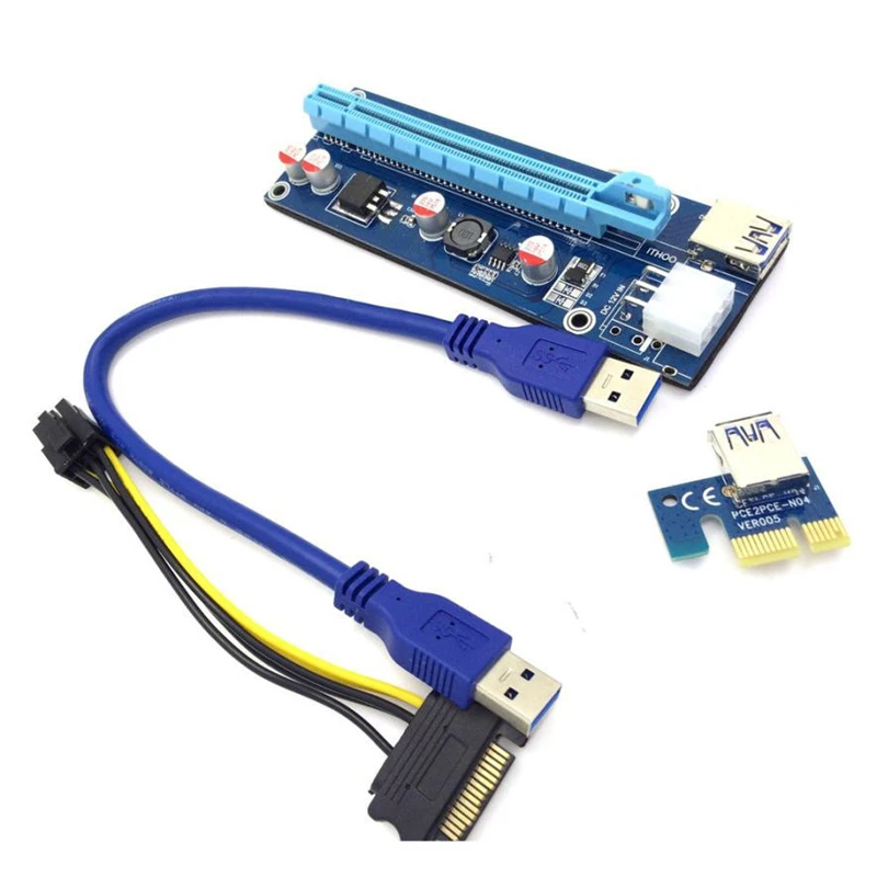 L новая Pcie Pci-e Pci Экспресс Райзер карта 1x до 16x GPU Usb 3 0 расширитель X1 X16 адаптер SATA