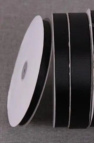 Лента Черная для галстука-бабочки ширина 15 мм 19 100 ярдов в рулоне