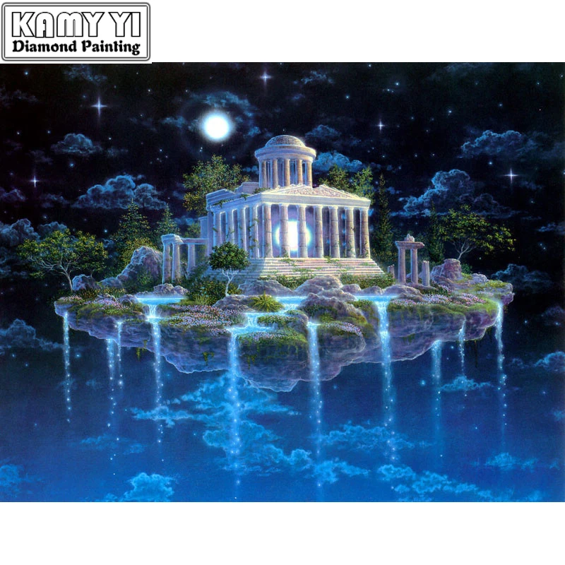 DIY 5D Diamond Mosaic Falls villa Handmade Painting Cross Stitch Kits Embroidery Pattern Rhinestone ZS | Дом и сад