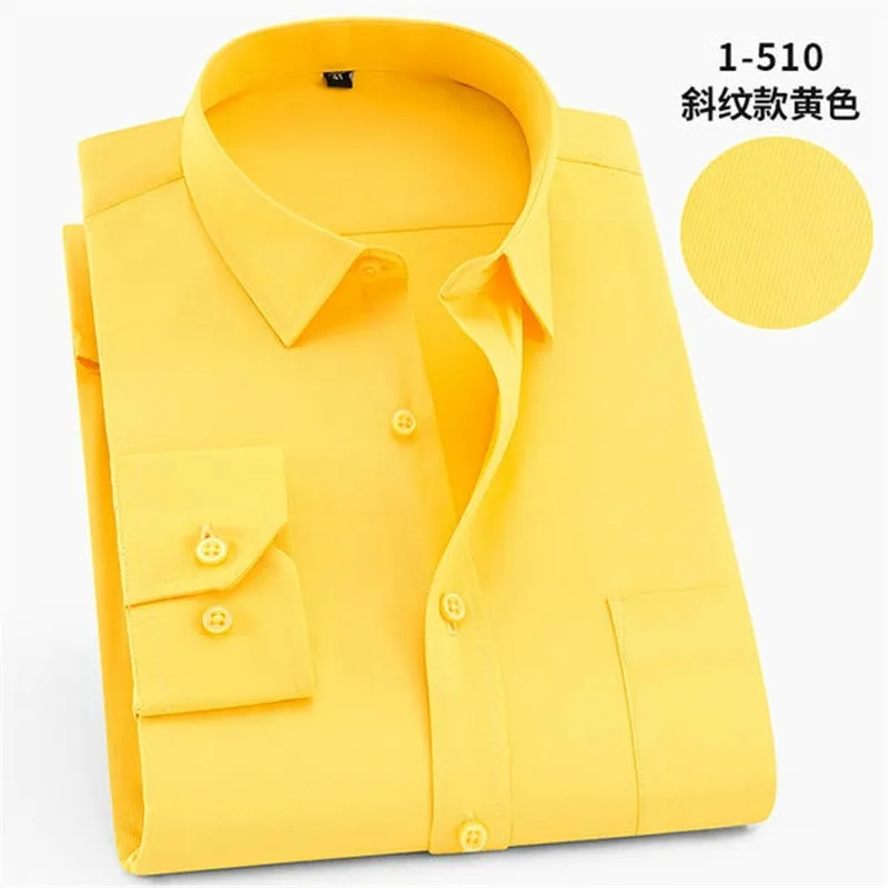Новинка, мужские рубашки,, одноцветные, размера плюс, 8XL, облегающие, хлопок, длинный рукав, мужская повседневная рубашка, весна, осень