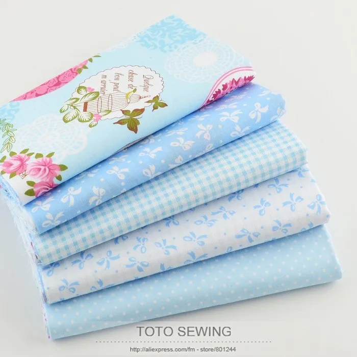 Booksew хлопчатобумажная ткань 5 шт./лот синий набор 40 см x 50 см жир четверти комплект лоскутное шитье постельное Тильда Telas лоскутное