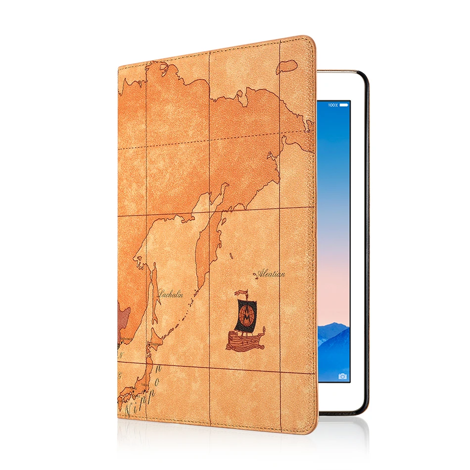 Чехол &quotкарта&quot для iPad 2017 2018 9 7 &quotновая подставка планшета искусственная кожа