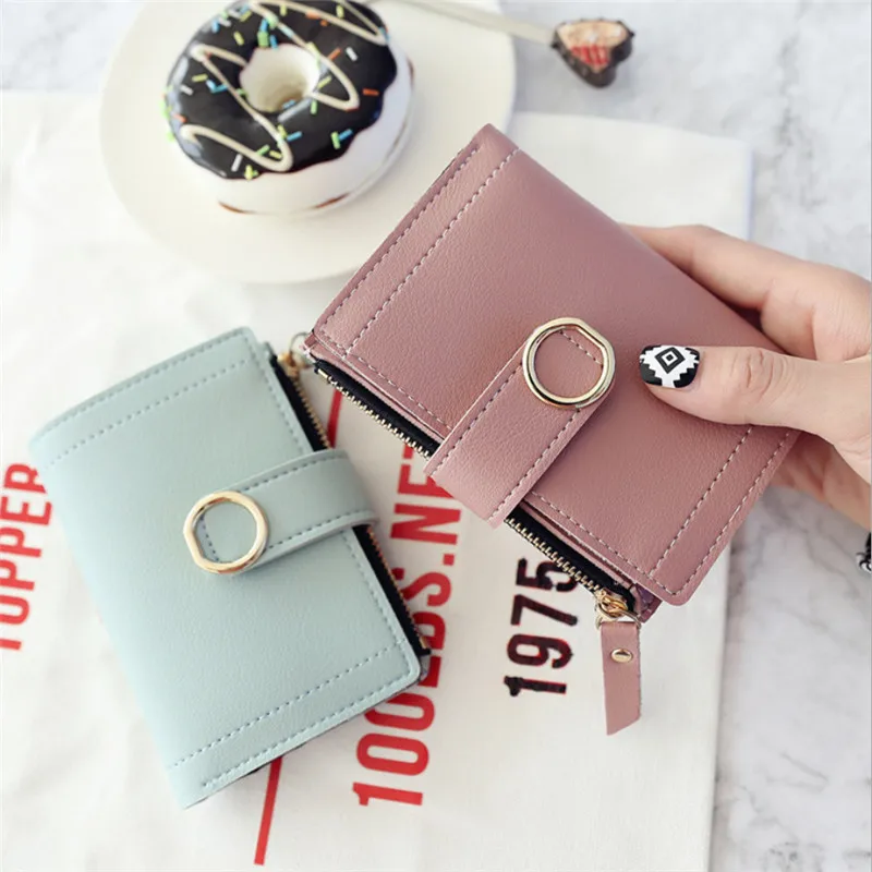 Women's Wallet Small Fashionable Wallets Short Purse Women Money Holder PU Clip Mini High Quality | Багаж и сумки