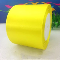 25yards80mm yellow single face satin ribbon ropejewelry accessories wedding party webbing decaration gift packing cord