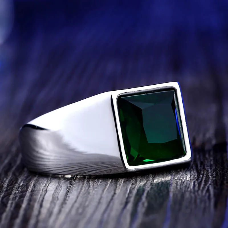Green stone BEIER, магазин, квадратный модный дизайн, синий и зеленый камень, роскошные мужские и женские кольца, высокое качество, подарок, Прямая поставка, BR8-587 - Цвет основного камня: Green stone