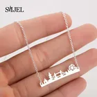 Женское Ожерелье SMJEL, ожерелье из нержавеющей стали с подвеской в виде лондонского городского пейзажа