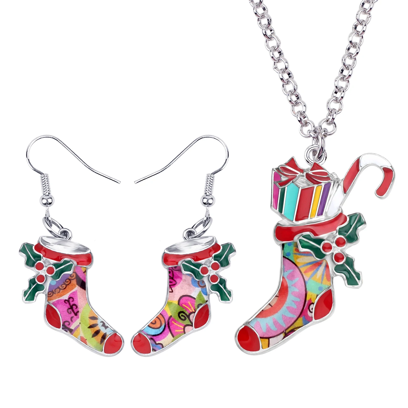WEVENI Рождественский набор носков из эмалированного сплава Подарочная коробка