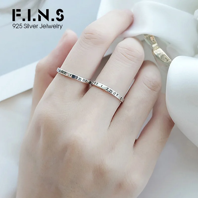 F.I.N.S S925 Серебряное ретро кольцо с буквами простое креативное составное греческое