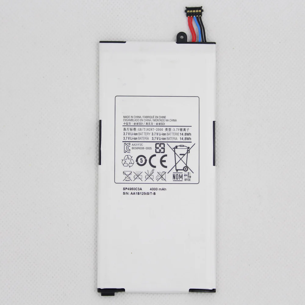 5 шт./лот запасная батарея для планшета SP4960C3A Samsung GALAXY Tab GT P1000 P1010 4000 мАч литиевая