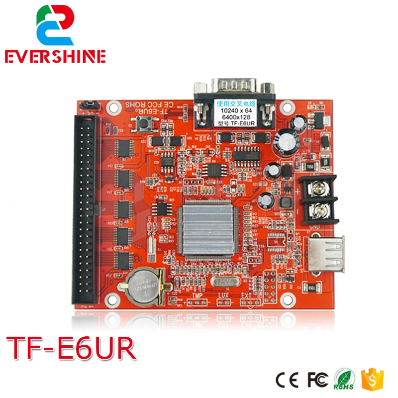 

The monochrome 10240x64 pixels double color module 5120x64 control card TF-E6UR led display controller with USB function