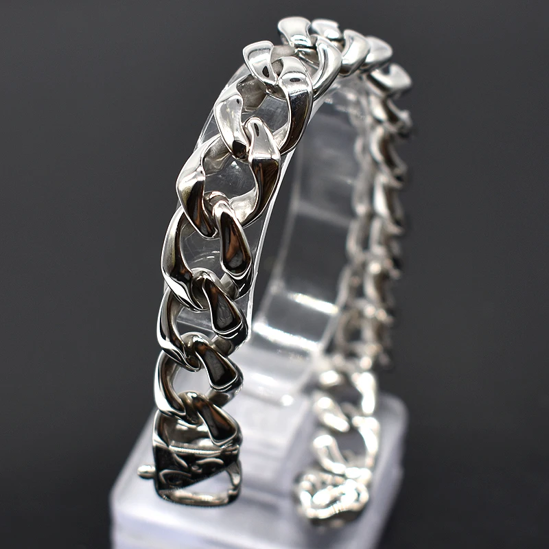 Браслет AMUMIU из нержавеющей стали для мужчин и женщин полированный забрасывающий