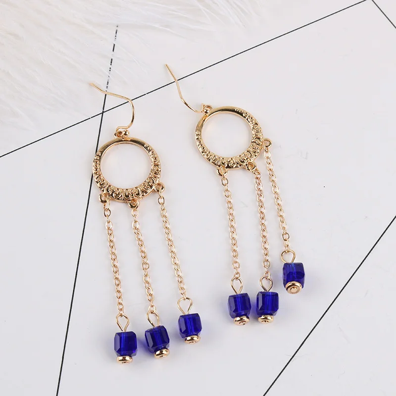 Классические элегантные длинные серьги на клипсах для женщин модные