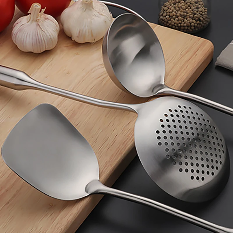 6pcs kitchenware gadget cooking tools stainless steel cookware set kitchen utensils long cook colander spatula shovel rice spoon free global shipping