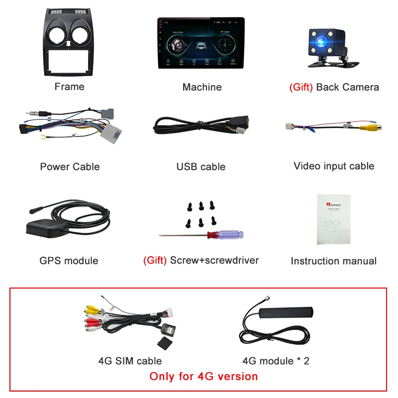 Junsun 2G + 32G Android 9 0 для Nissan Qashqai J10 2006-2009 2011-2013 авто 2 din автомагнитола стерео плеер Bluetooth