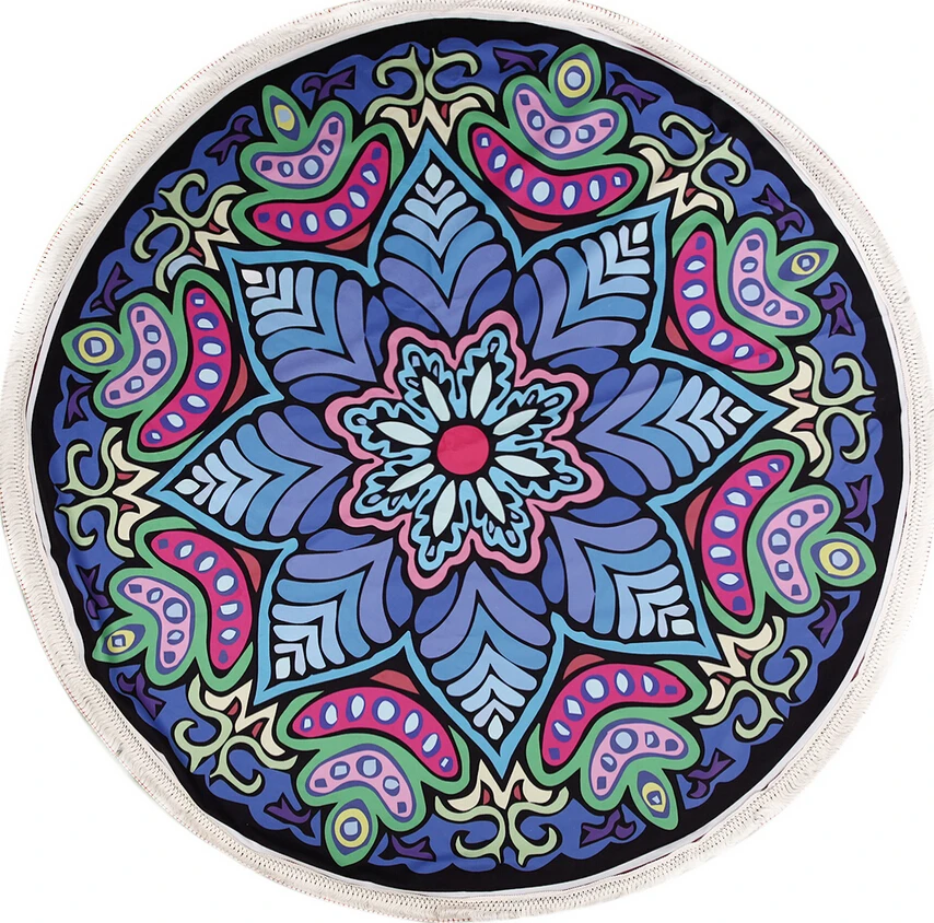 Новый шифоновый круглый ковер для пляжа бассейна домашнего душа одеяло стол