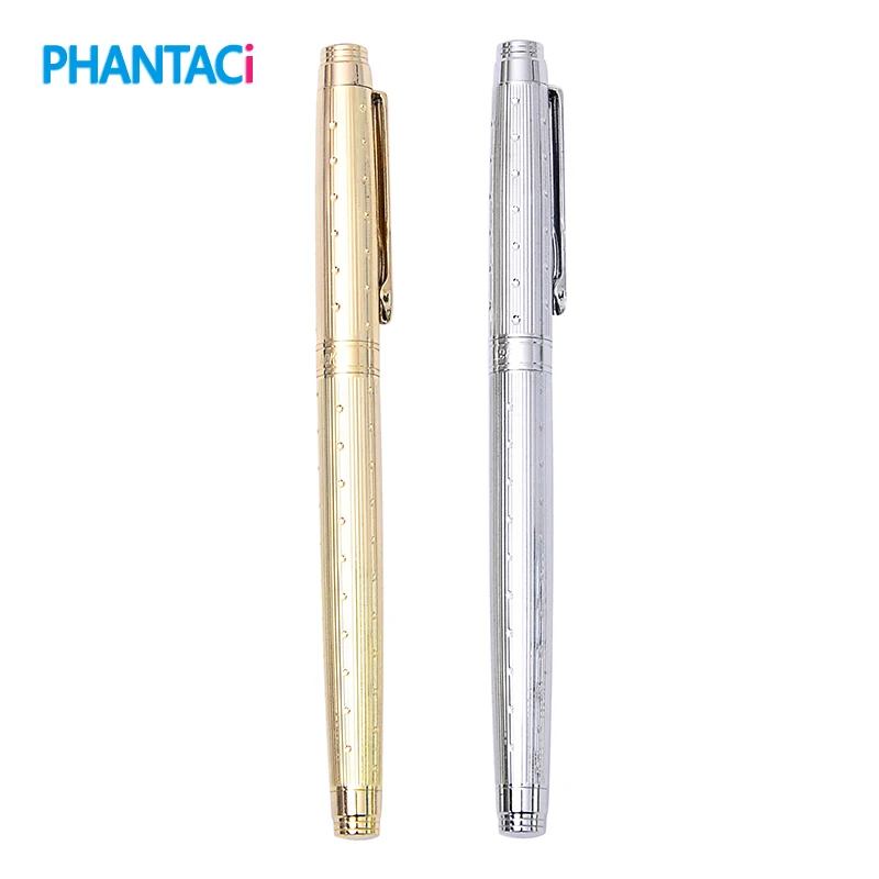 

High Quality Fountain Pen Metal Gold/Silver Luxury Busienss Pens 0.5mm Nib Fountain Pen Stationery Office School Writing Supplie