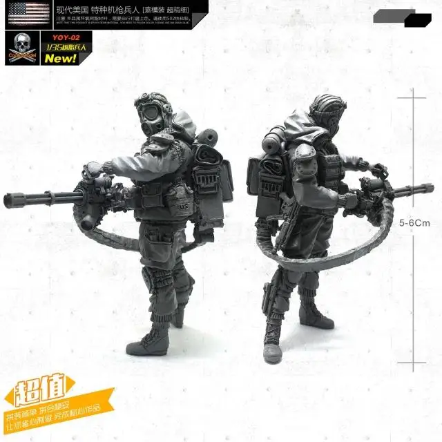 1/35 фигурки полимерного солдата Гатлинга пулемет YOY-02