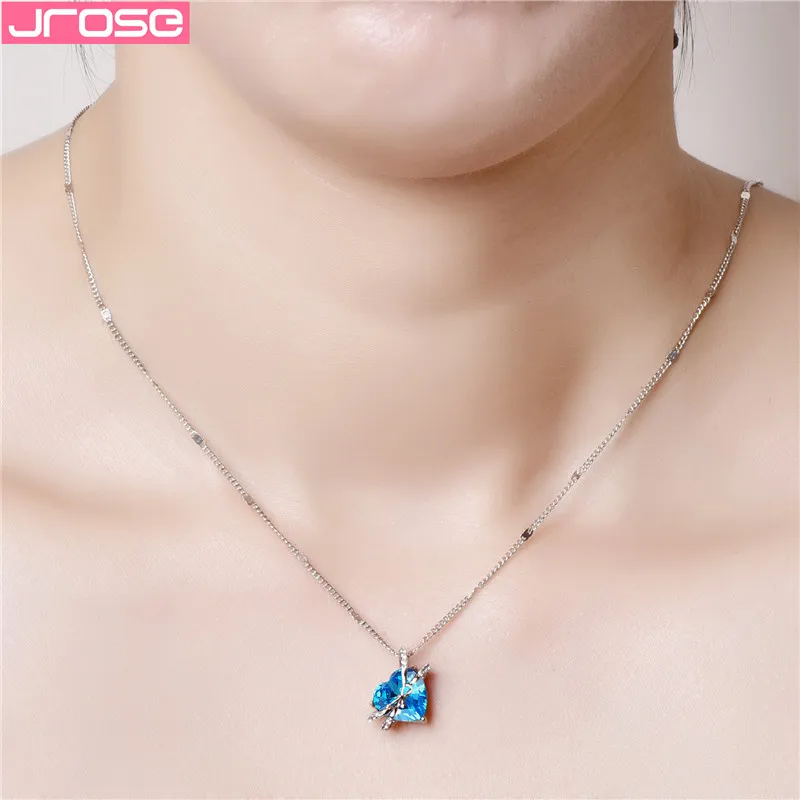 JROSE новейший бренд дизайн бант сердце кулон ожерелье для женщин Свадебное