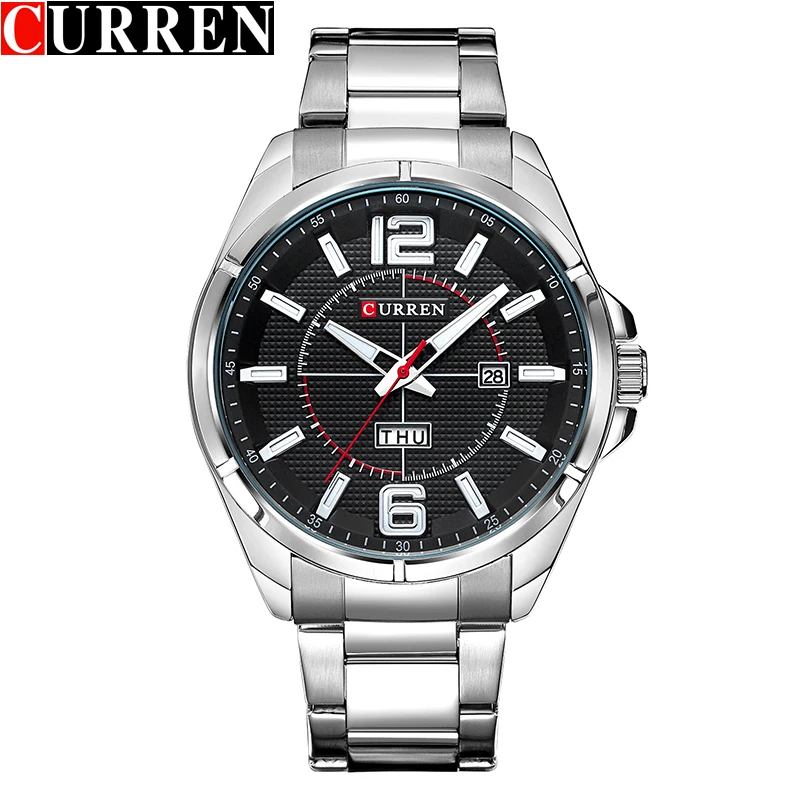 Relogio Masculino CURREN Часы мужские роскошные Брендовые часы из нержавеющей стали Мужские