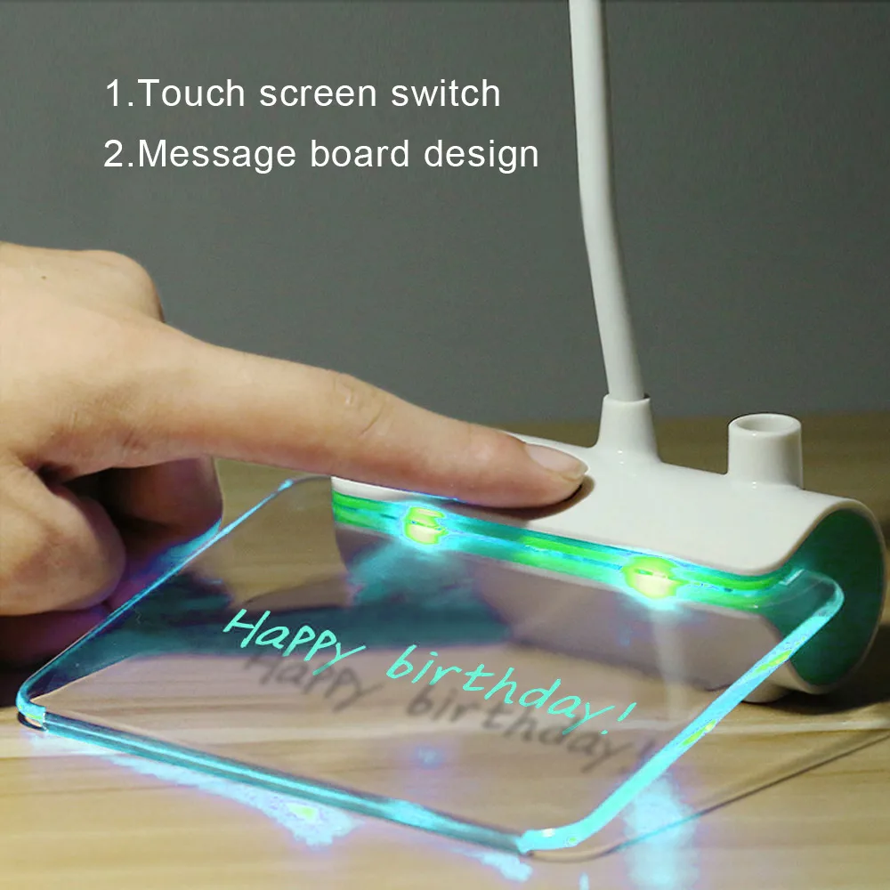 3 режима регулируемое гибкое сенсорное управление USB перезаряжаемое LED сообщение
