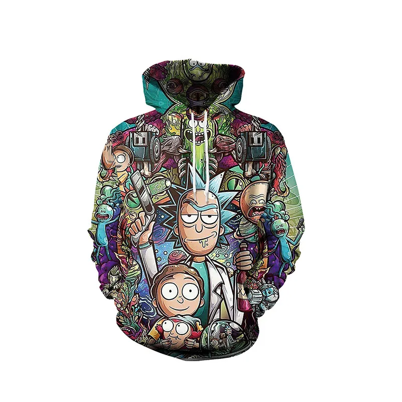 Рождественский свитер Rick And Morty с 3D принтом в стиле аниме для мужчин и женщин топ