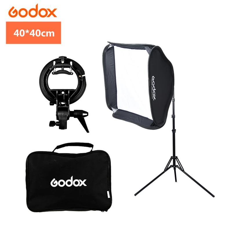 Godox 40x40 см 15x15 дюймов вспышка Speedlite софтбокс + S образный кронштейн комплект