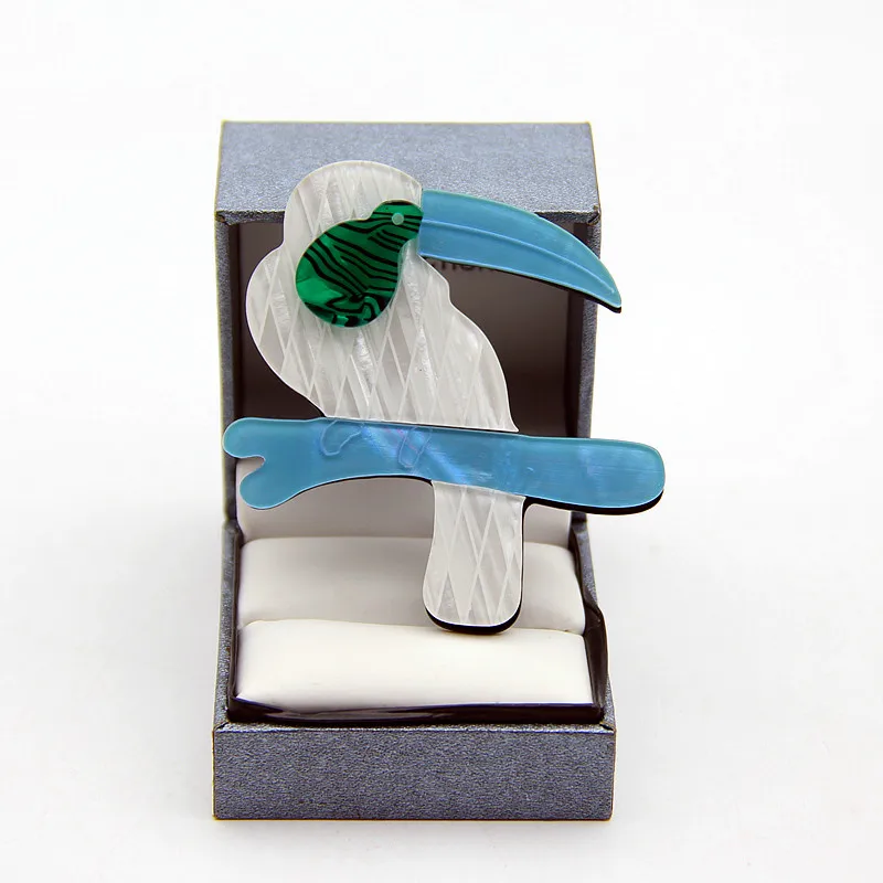 

Lovely Birds Acrylic Brooches Handmade Shirt Collar Clip Vintage Acetate Fiber Resin Woodpecker Brooch Jewelry For Women Gifts