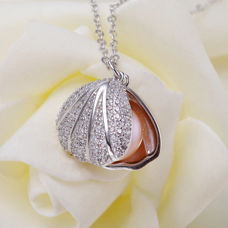 Пресноводным культивированным жемчугом Кулон Цепочки и ожерелья в