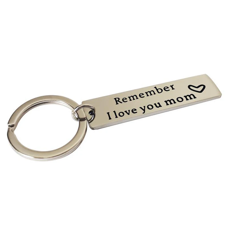 Брелок из нержавеющей стали с надписью Remember I Love You Mon кольцо для ключей сердечком