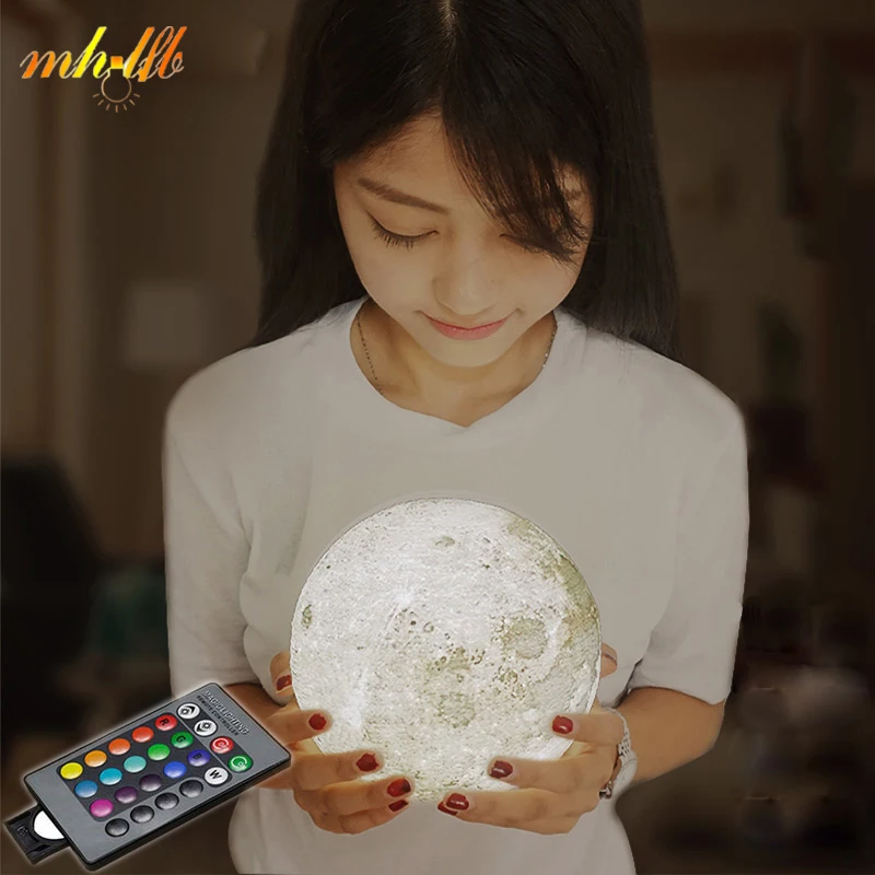 Романтический 3D печать Луны лампа лунный лампы Ночные светильники творческий