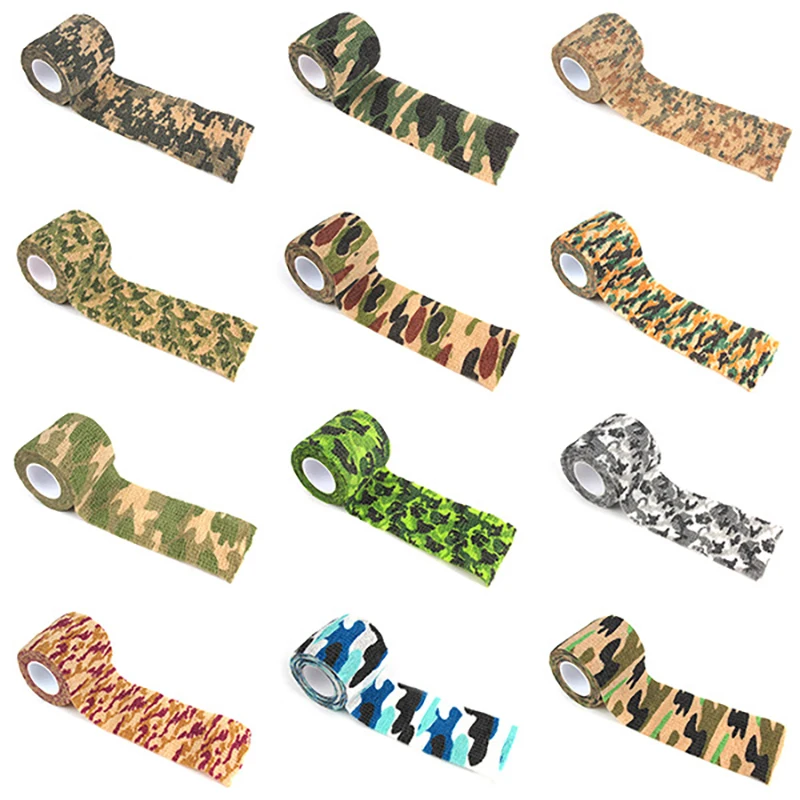 

2.5cmx4.5m Army Equipment Camo Tape Outdoor Survival Tools For Camping Hunting Camouflage Waterproof Durable Stealth Tape