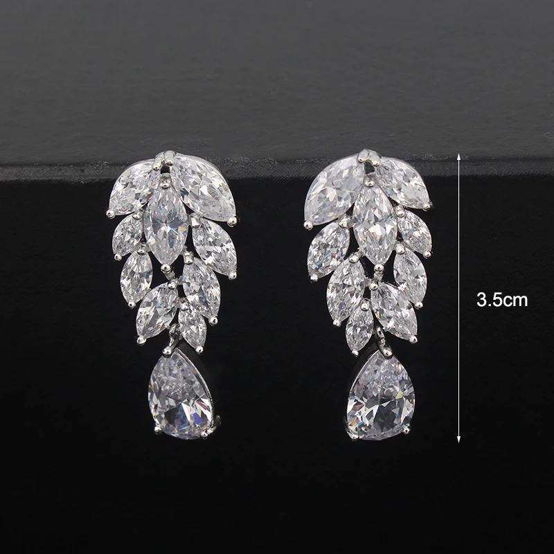 2017 Роскошные комплекты украшений в виде листьев и капель воды для свадьбы