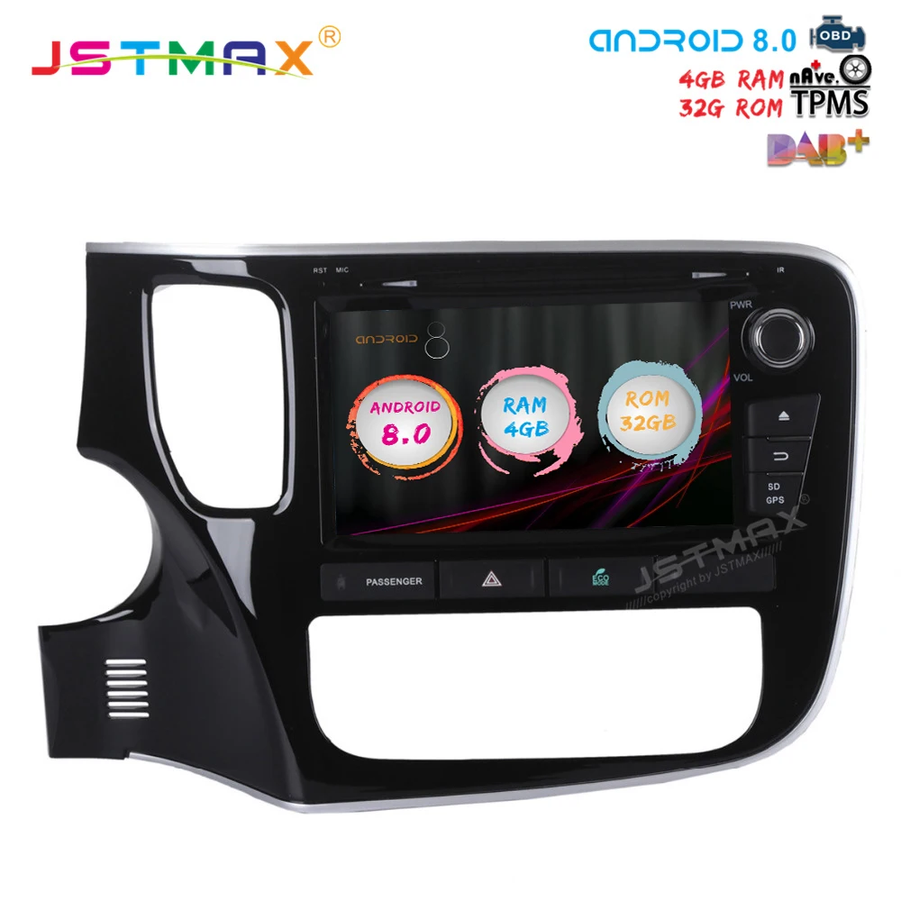 JSTMAX 8 &quotAndroid 0 Автомобильный DVD плеер для Mitsubishi Outlander 2014 2015 с 4G + 32G Восьмиядерный