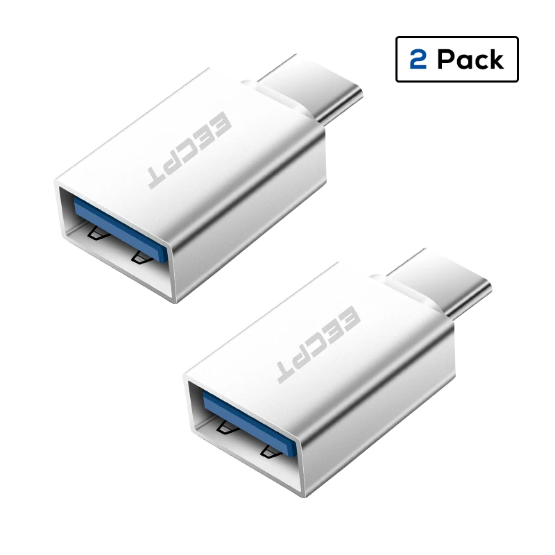 EECPT 10 шт. в упаковке USB OTG type C адаптер USB C к USB 3,0 OTG кабель type-C разъем адаптера для Macbook samsung S10 S9 huawei P20 - Цвет: 2 Pack Silver