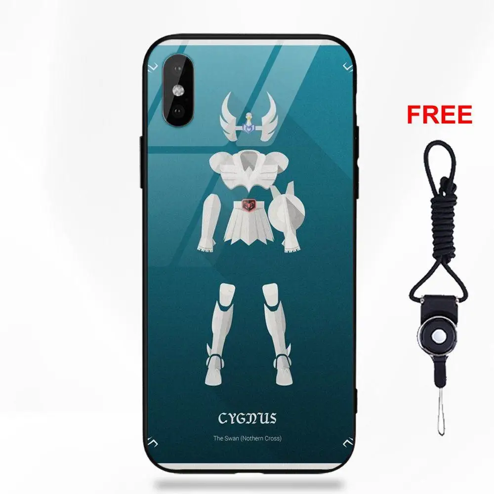 Мягкий ТПУ чехол + закаленное Стекло случаи покрытия мультфильм Saint Seiya тканевый