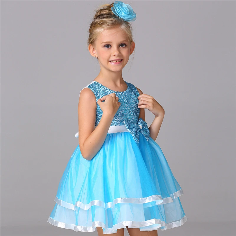 2017 платья для маленьких девочек детское голубое платье принцессы Одежда секса