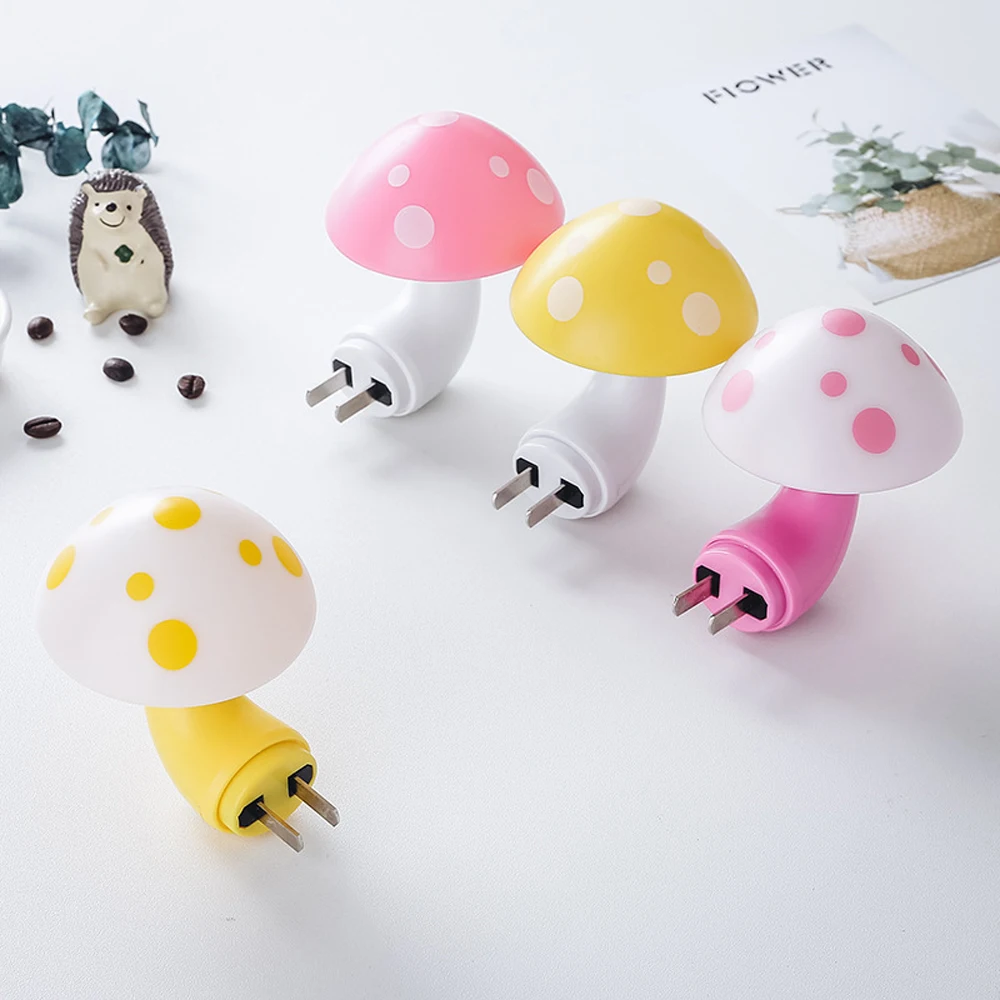 Mini Mushroom Baby Night light Automatic Sensor Light Control Lamp EU US Plug Child Kids Room Led | Лампы и освещение