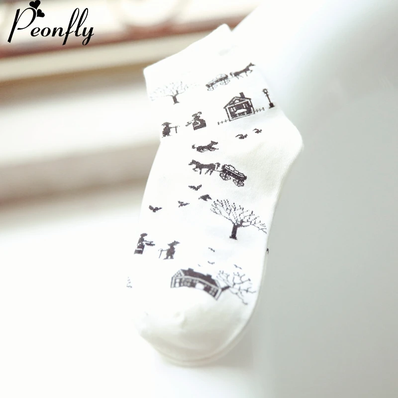 Личности мультфильм рисунок принт женские носки для девушек милые Термальность