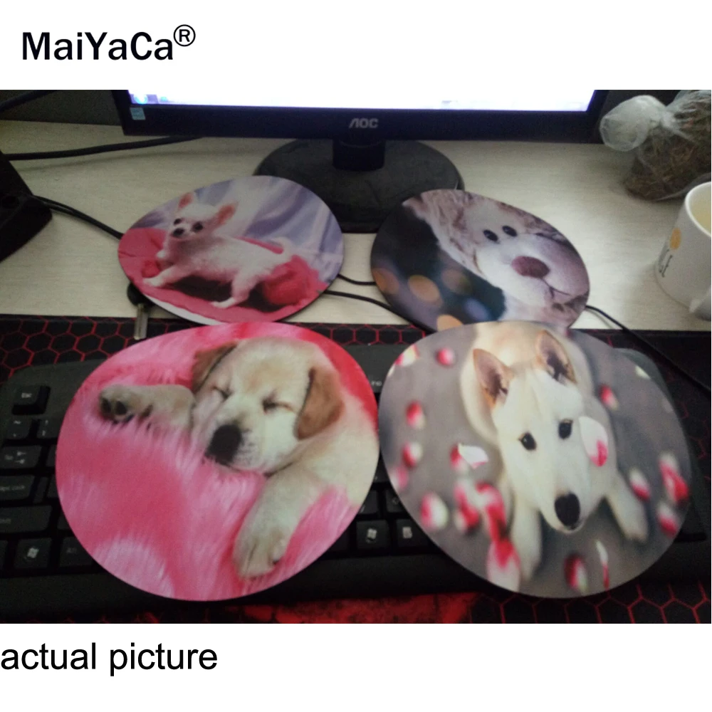 

MaiYaCa Doggy On Wallpaper Round 200*200*2mm Mouse Pad Mousepad Computer PC Laptop Comfort Gaming Mouse Pad